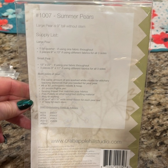 Five 5 Stitching Crafts Patterns Crabapple Hill Pincushion Heart Sampler Thistle - Picture 7 of 11